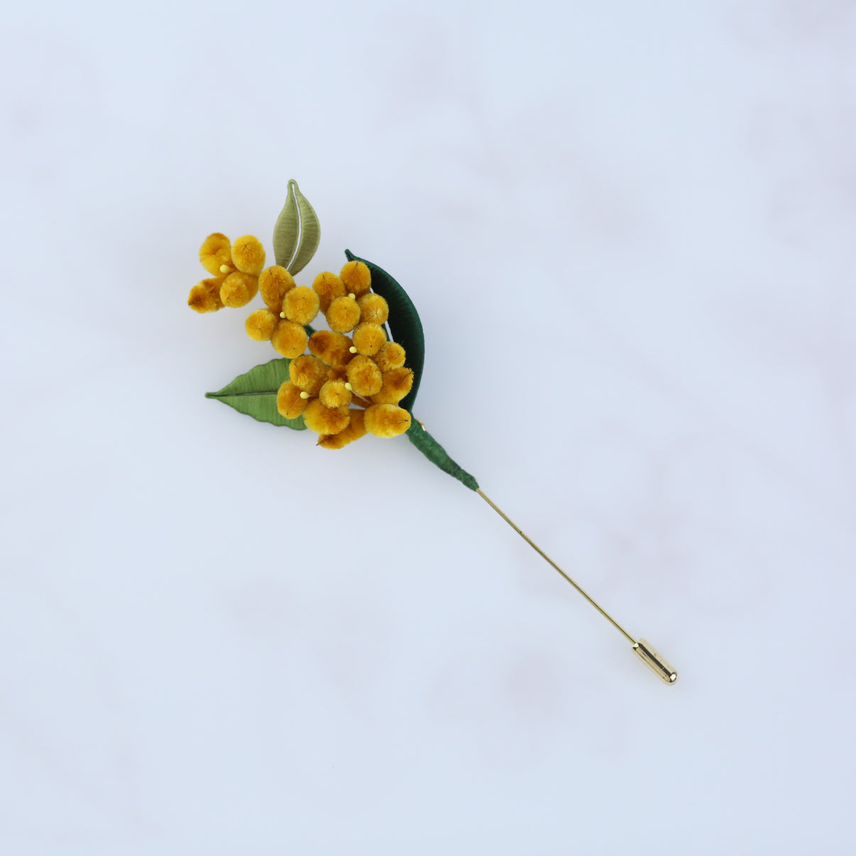 The handmade Orange Osmanthus fragrans brooch