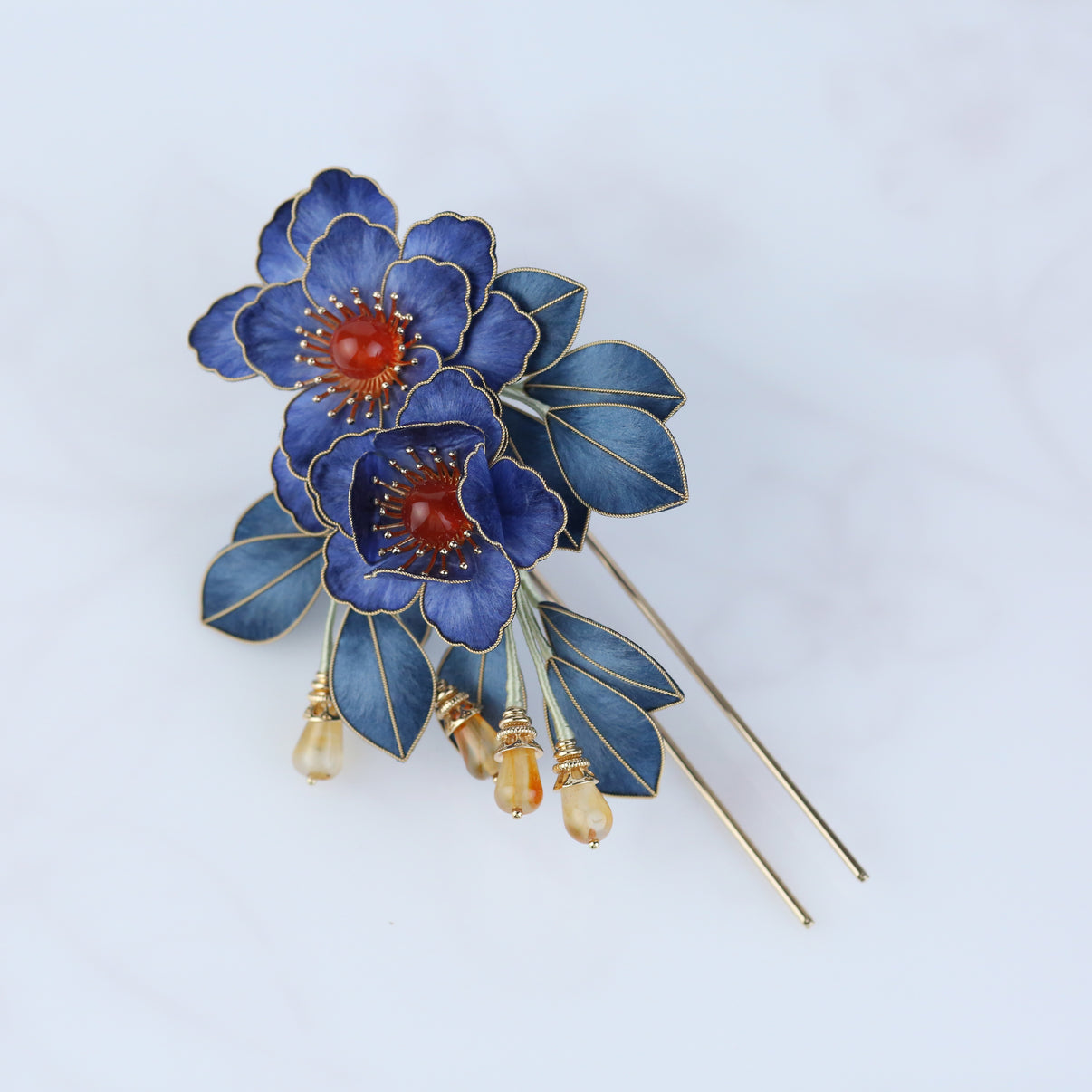 Handmade Ronghua & Filigree Art Hairpin for Wedding Accessories