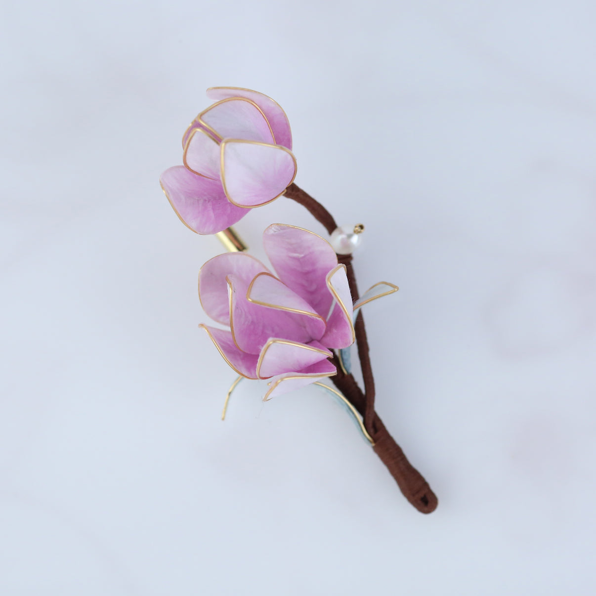 Handmade Magnolia Velvet Flower Brooch for Bridal & Elegant Style 
