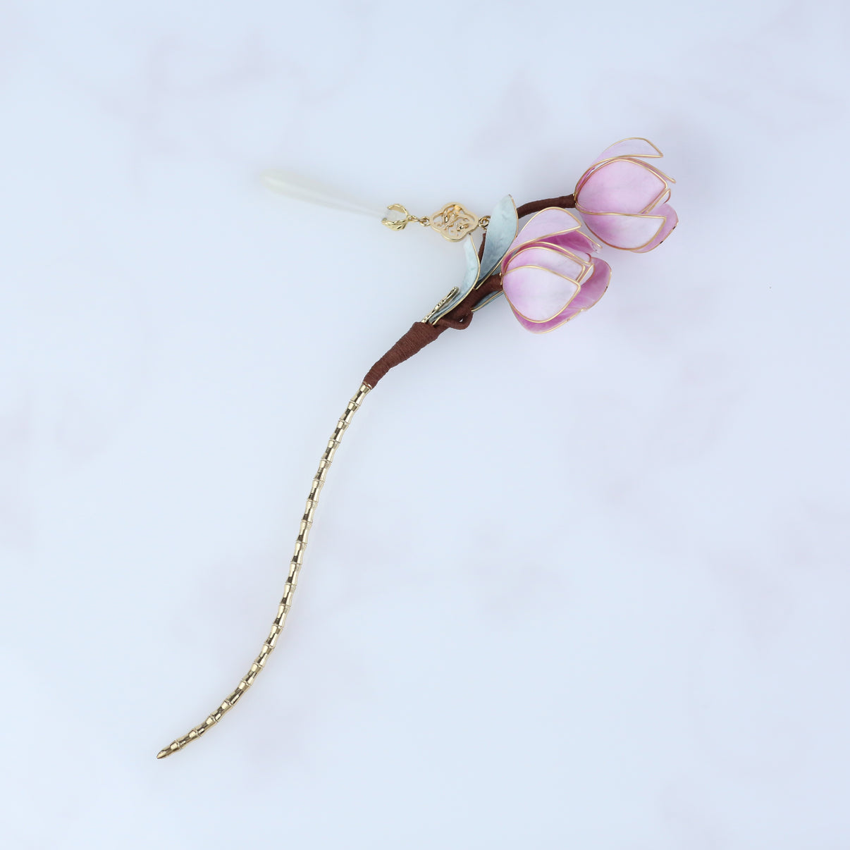 Pink Magnolia Hair Stick 