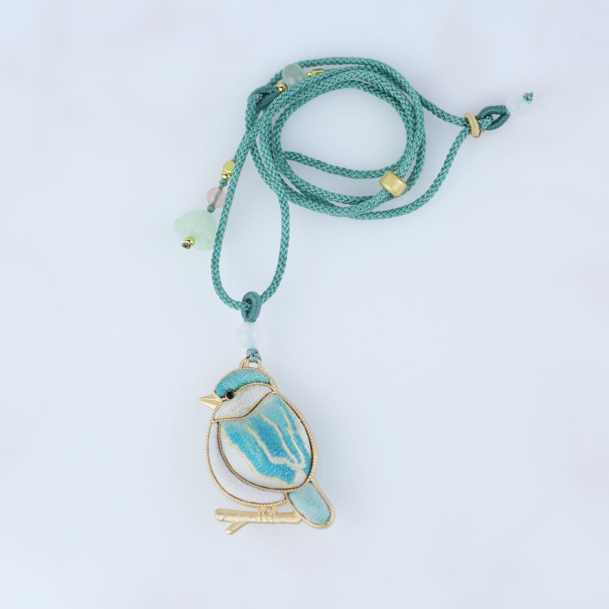 Handcrafted Blue Phoenix Bird Necklace for Girl and Boy