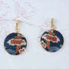 Handmade Luck Dark blue round earrings