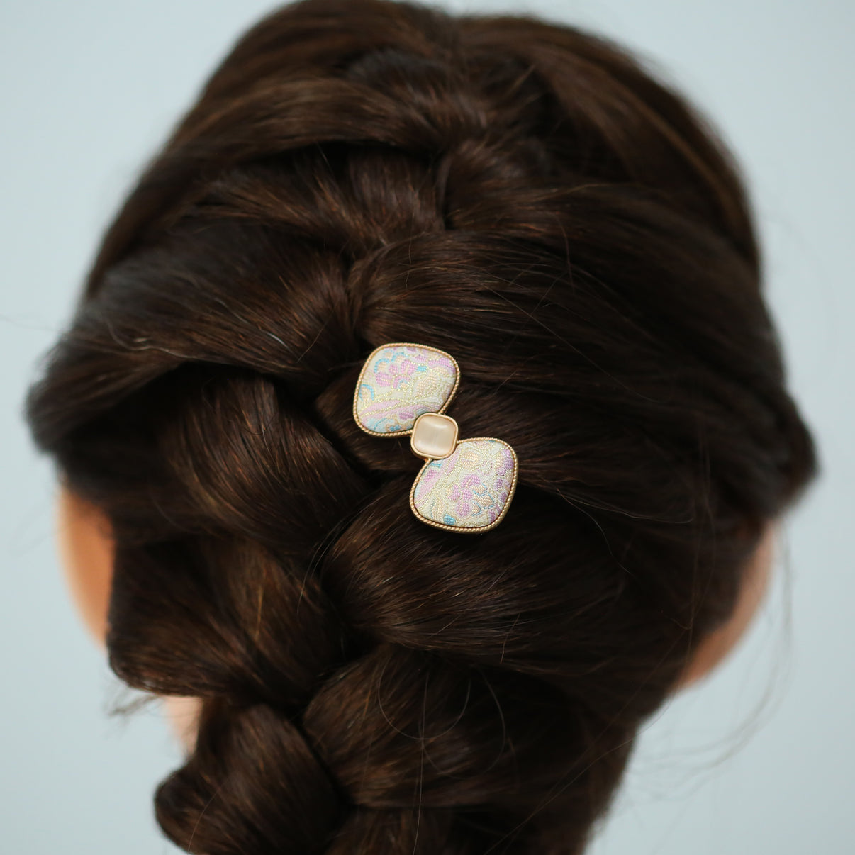 Handmade Statement Double Heart-shaped Pearl Hair Clip