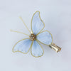 Handmade statement light blue butterfly hair clip