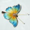 Handmade statement color blue butterfly hair clip